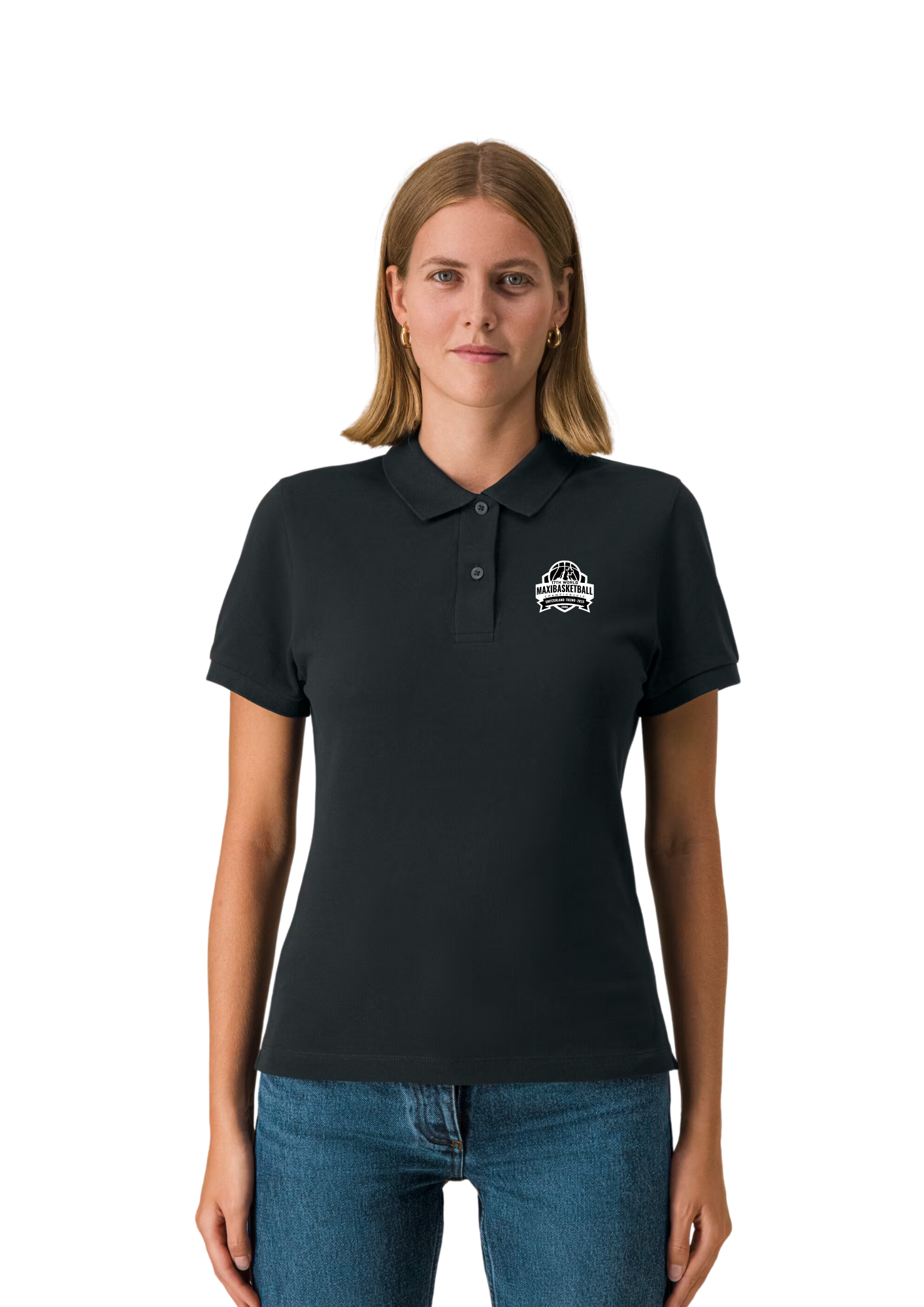 Polo noir femme