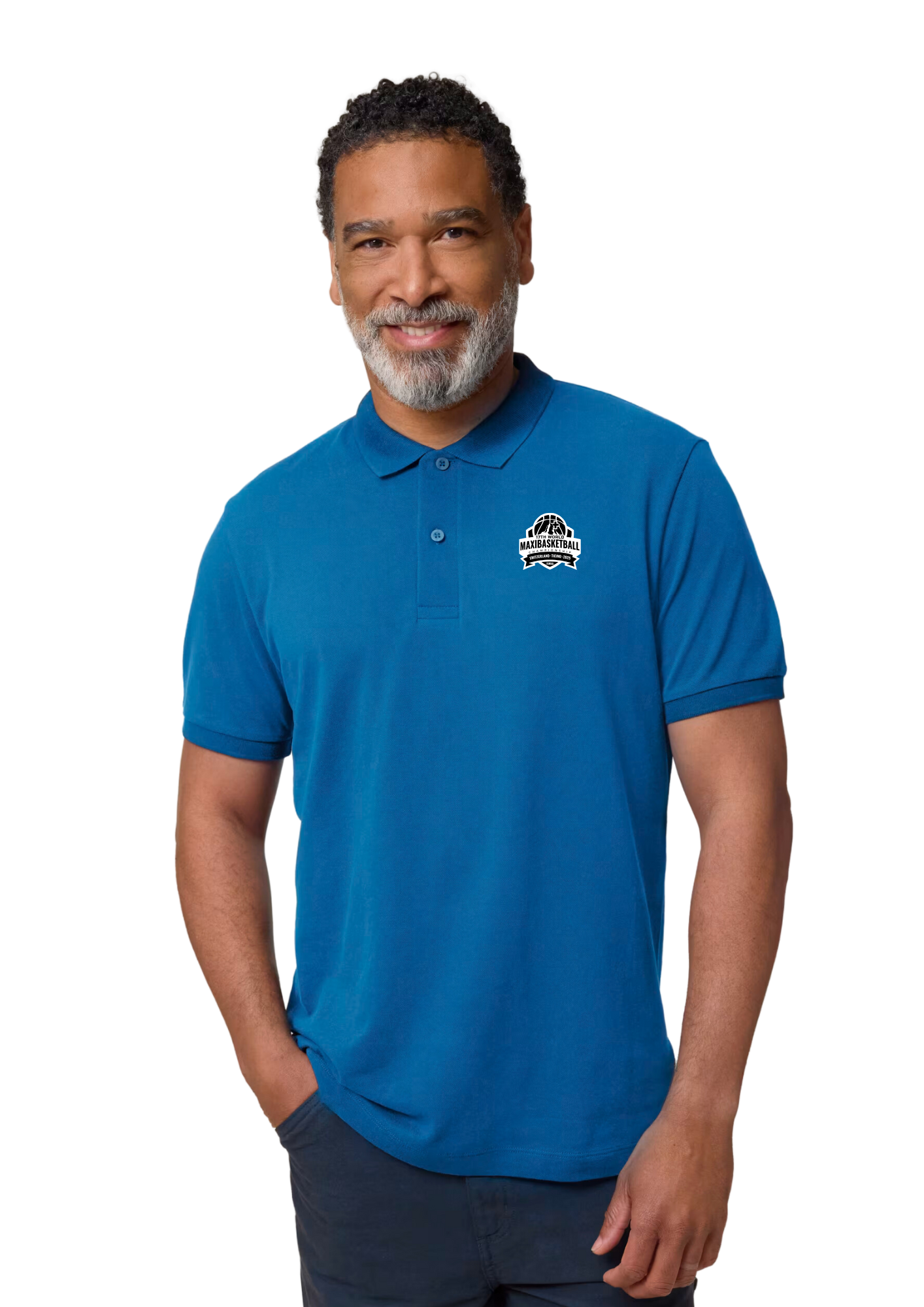 Polo bleu homme