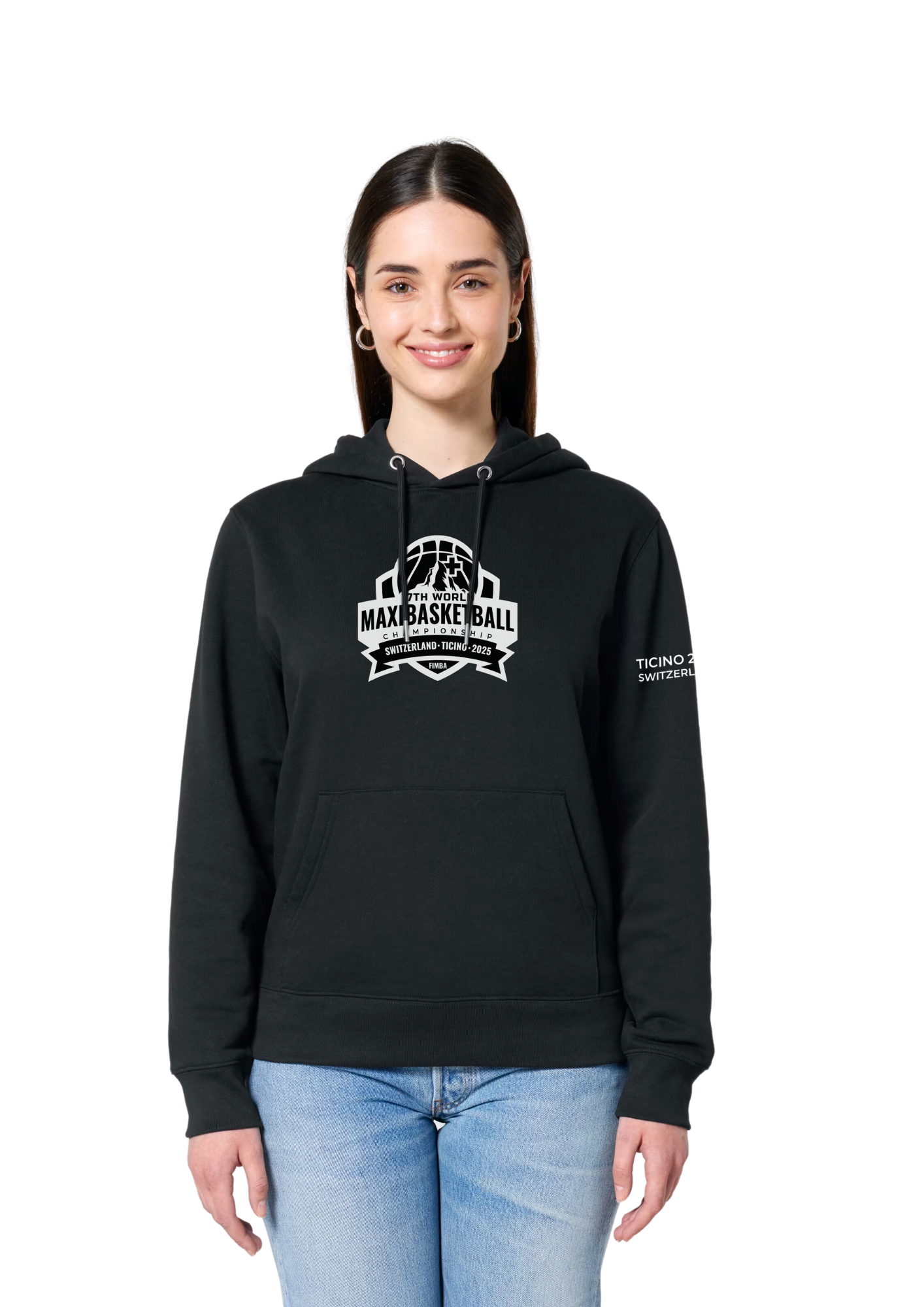 Hoodie noir unisexe